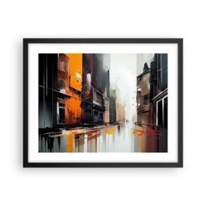 Plakát v černém rámu - Deštivý den - 50x40 cm