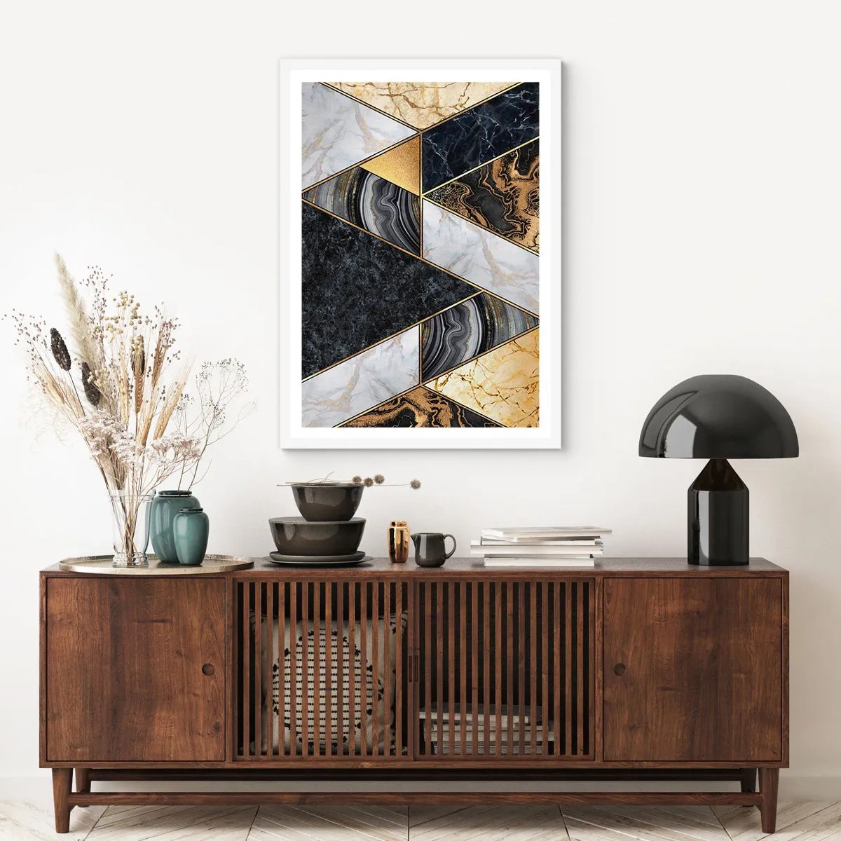 Plakát v bílém rámu - Kámen vedle kamene - 50x70 cm