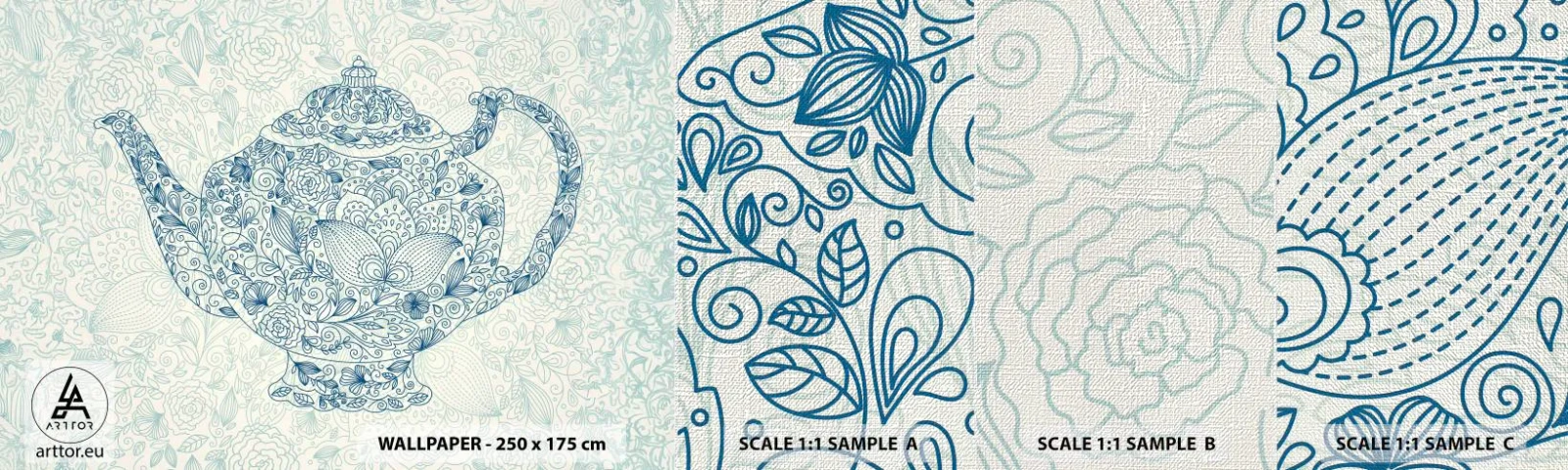 Vzor Fototapety Premium Canvas - Čajové kouzlo - Džbán, Čaj, Kuchyně - 100x30 cm