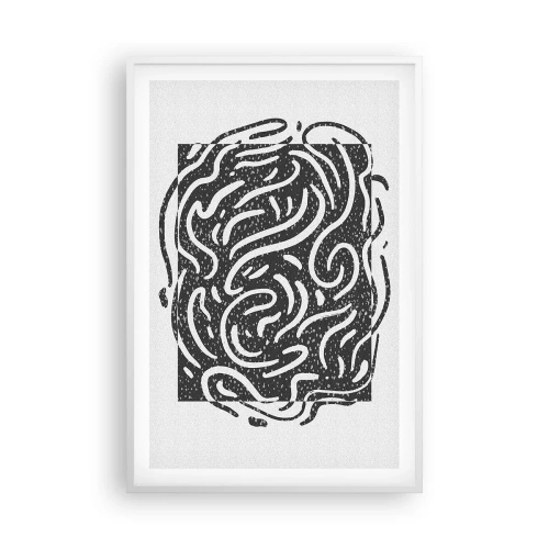 Plakát v bílém rámu - Abstrakce: tanec radosti - 61x91 cm
