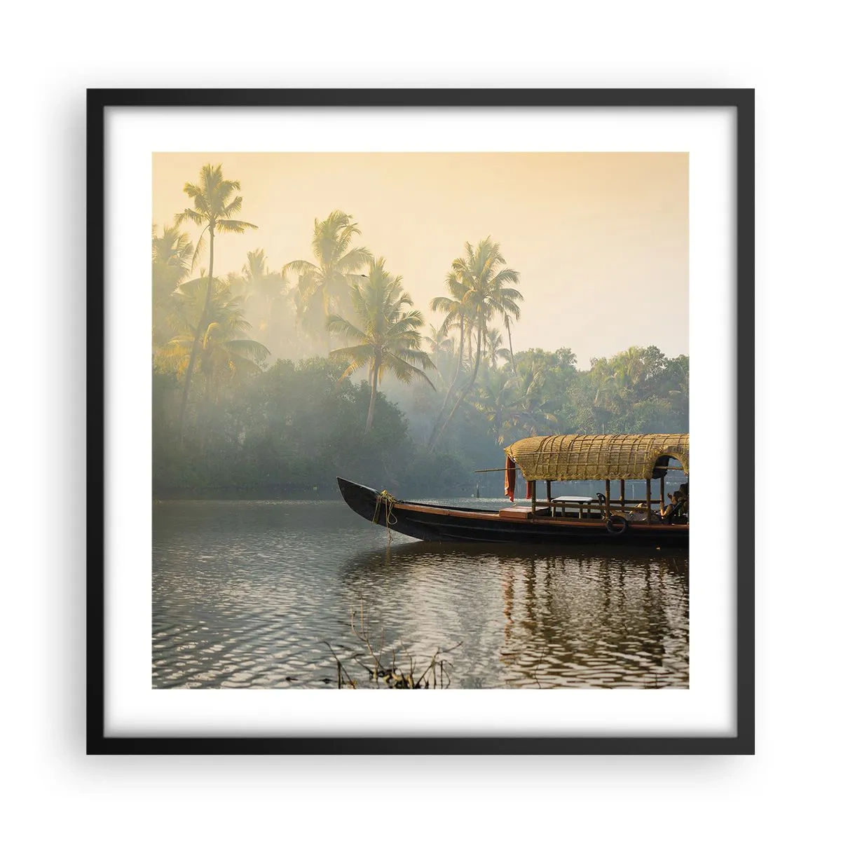 Plakát v černém rámu - Dům na řece - 50x50 cm