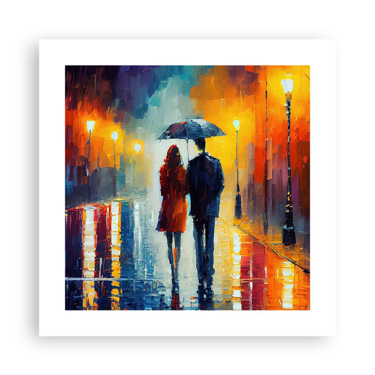 Plakát - Spolu – barevná noc - 40x40 cm