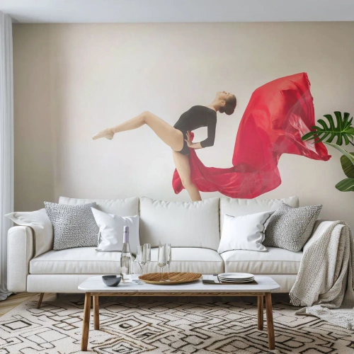 Fototapeta Premium Sand - Červené a černé - Balerína, Tanec, Balet - 500x350 cm