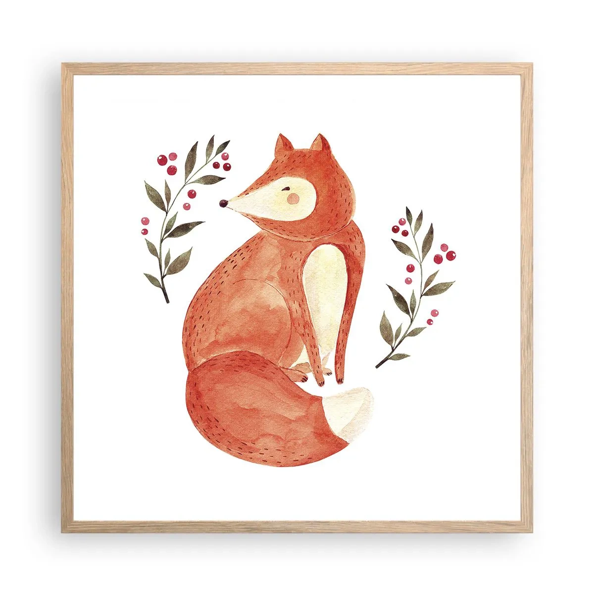 Plakát v rámu světlý dub - Malý zrzek - 60x60 cm