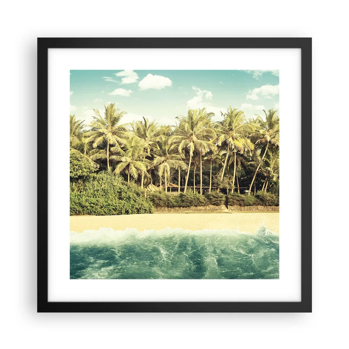 Plakát v černém rámu - Co třeba tady? - 40x40 cm