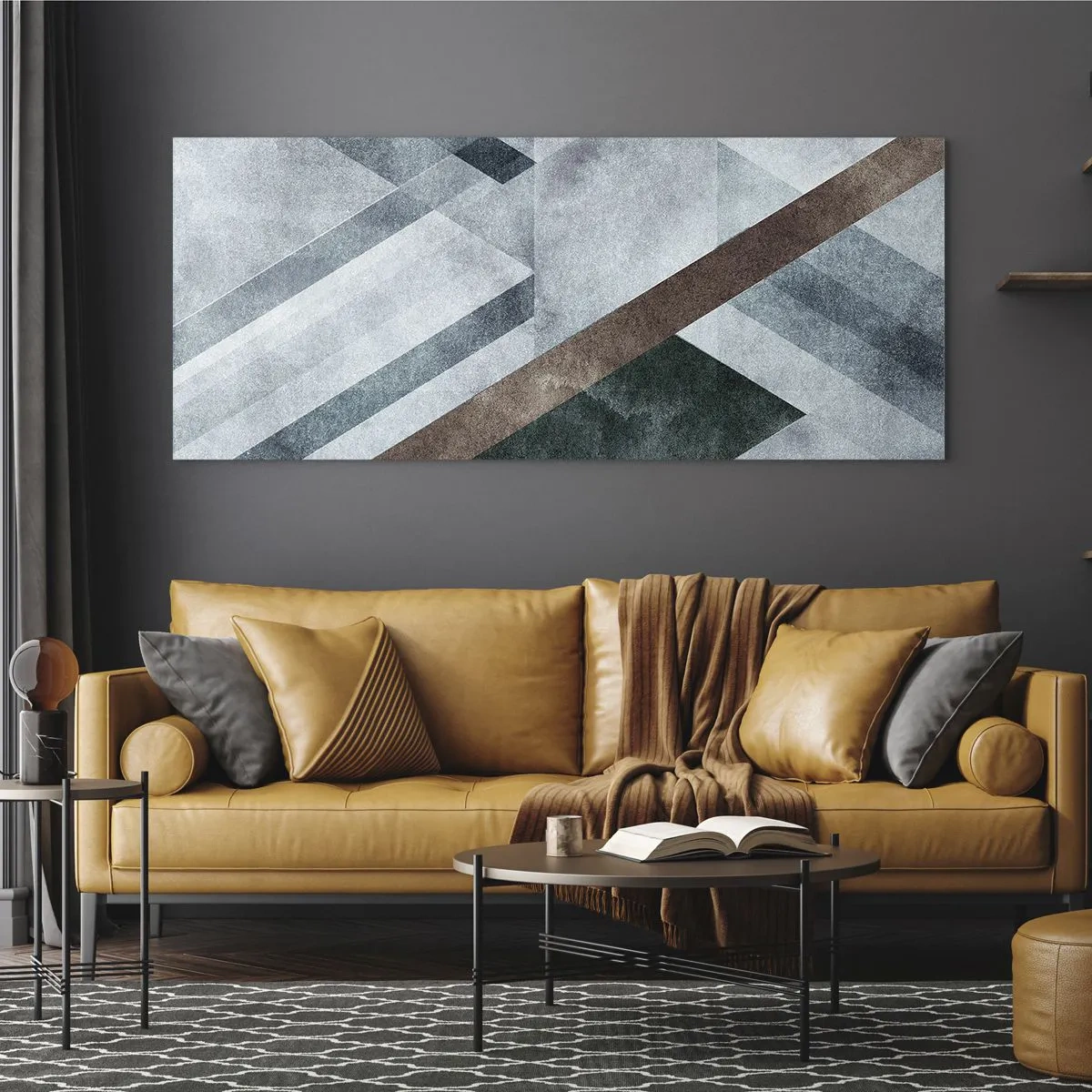 Obraz na skle - Sofistikovaná elegance geometrie - 120x50 cm
