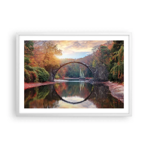 Plakát v bílém rámu - Za zrcadlem - 70x50 cm