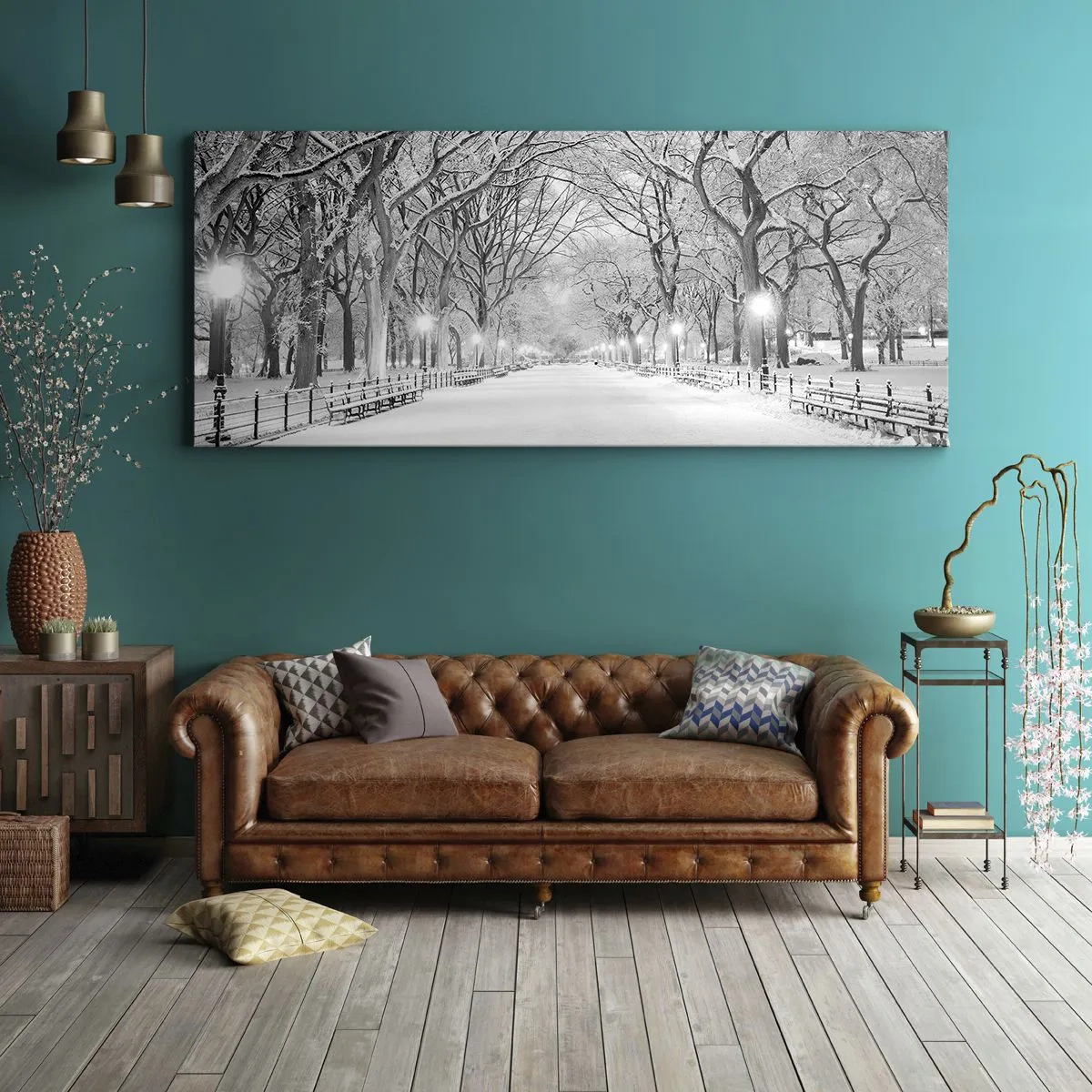 Obraz na plátně - Čtyři roční období – zima - 100x40 cm