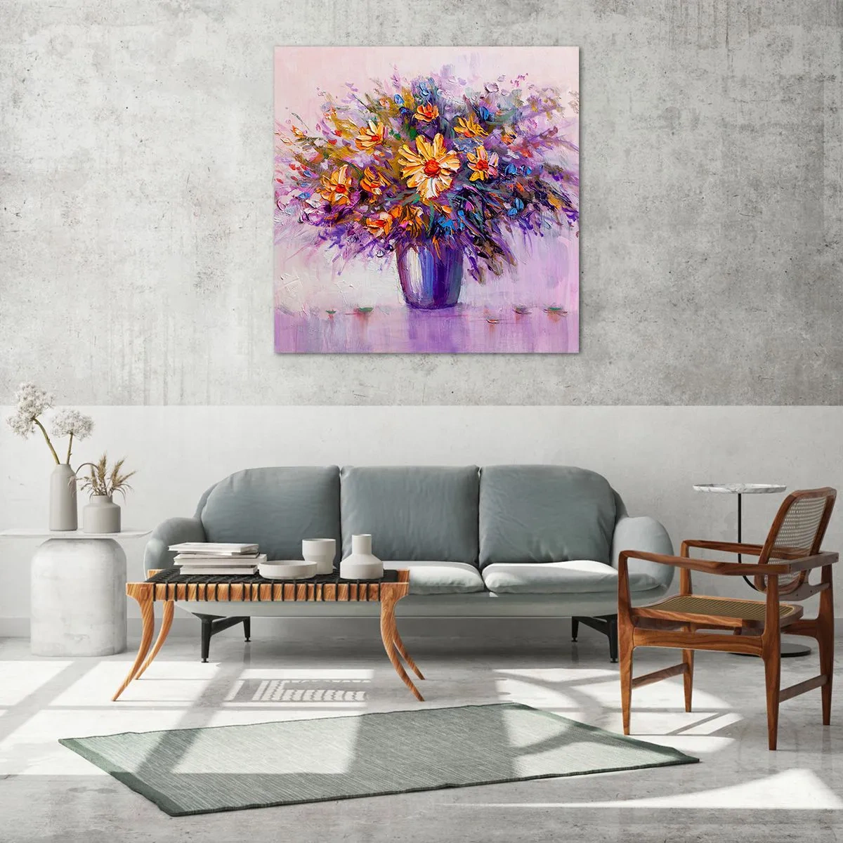 Obraz na skle - Sladce voní, sladce vypadá - 70x70 cm