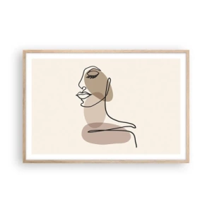 Plakát v rámu světlý dub - Určitá linie krásy - 91x61 cm