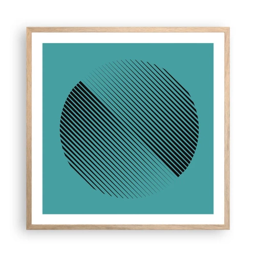 Plakát v rámu světlý dub - Kruh – geometrická variace - 60x60 cm