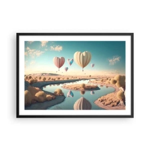 Plakát v černém rámu - Láska tě nechá vzlétnout - 70x50 cm