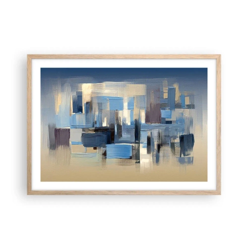 Plakát v rámu světlý dub - Modrá konstrukce - 70x50 cm