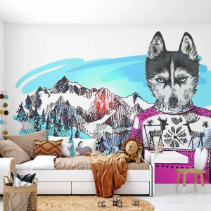 Fototapeta Samolepicí Deluxe Sticker - Vlk v ovčím rounu - Abstrakce, Vlk, Pro děti - 100x70 cm