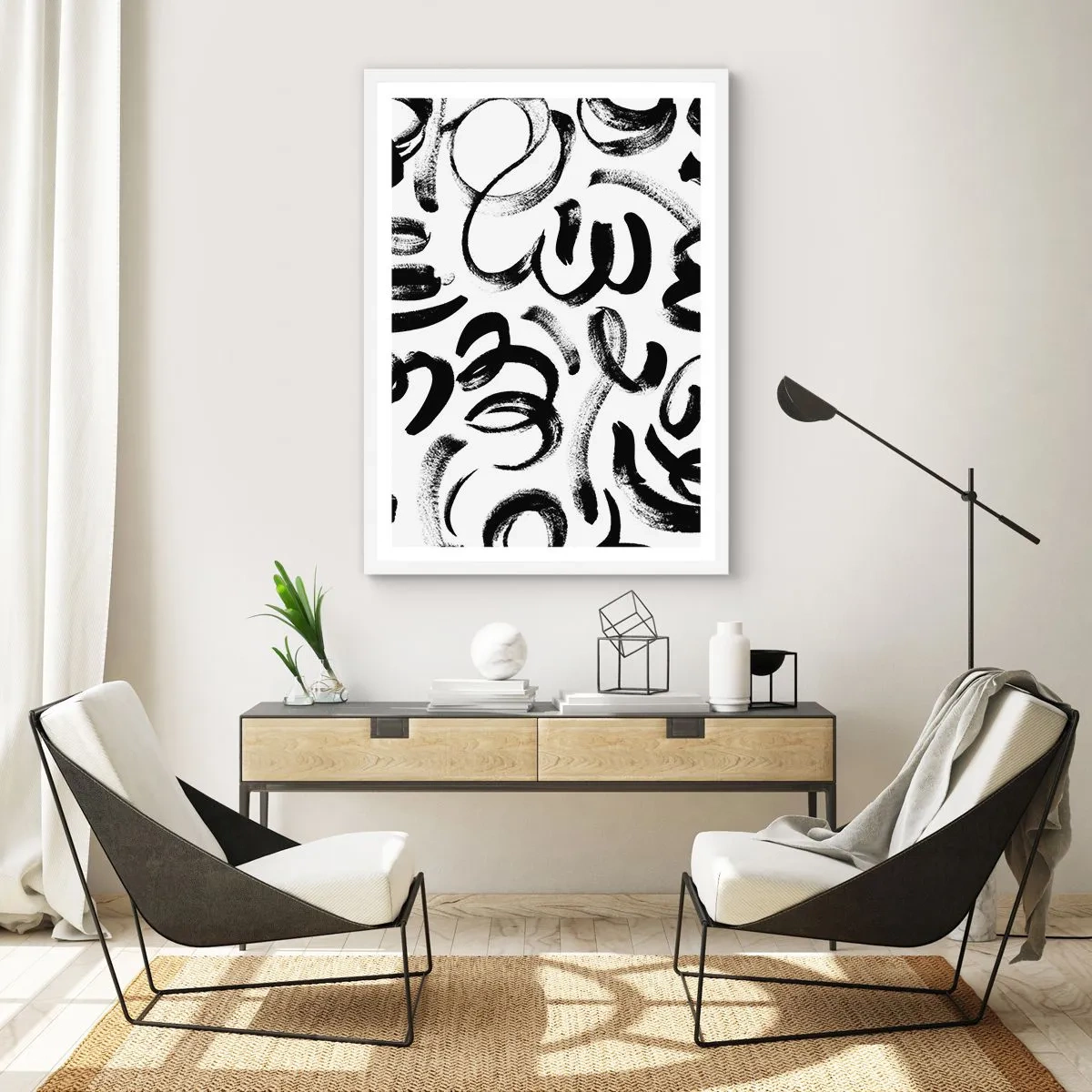 Plakát v bílém rámu - Černé na bílém - 30x40 cm