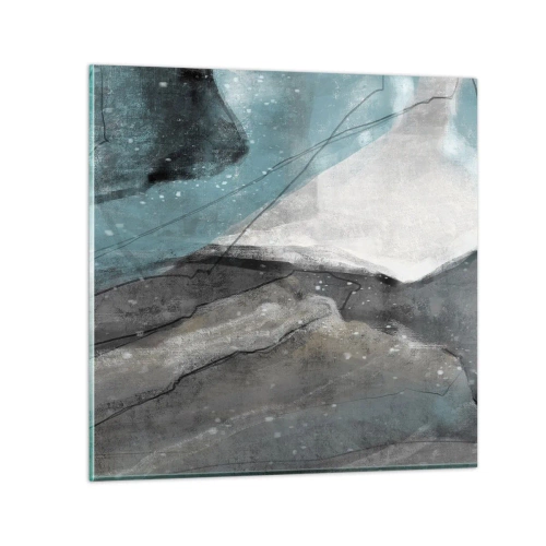 Obraz na skle - Abstrakce: skály a led - 60x60 cm