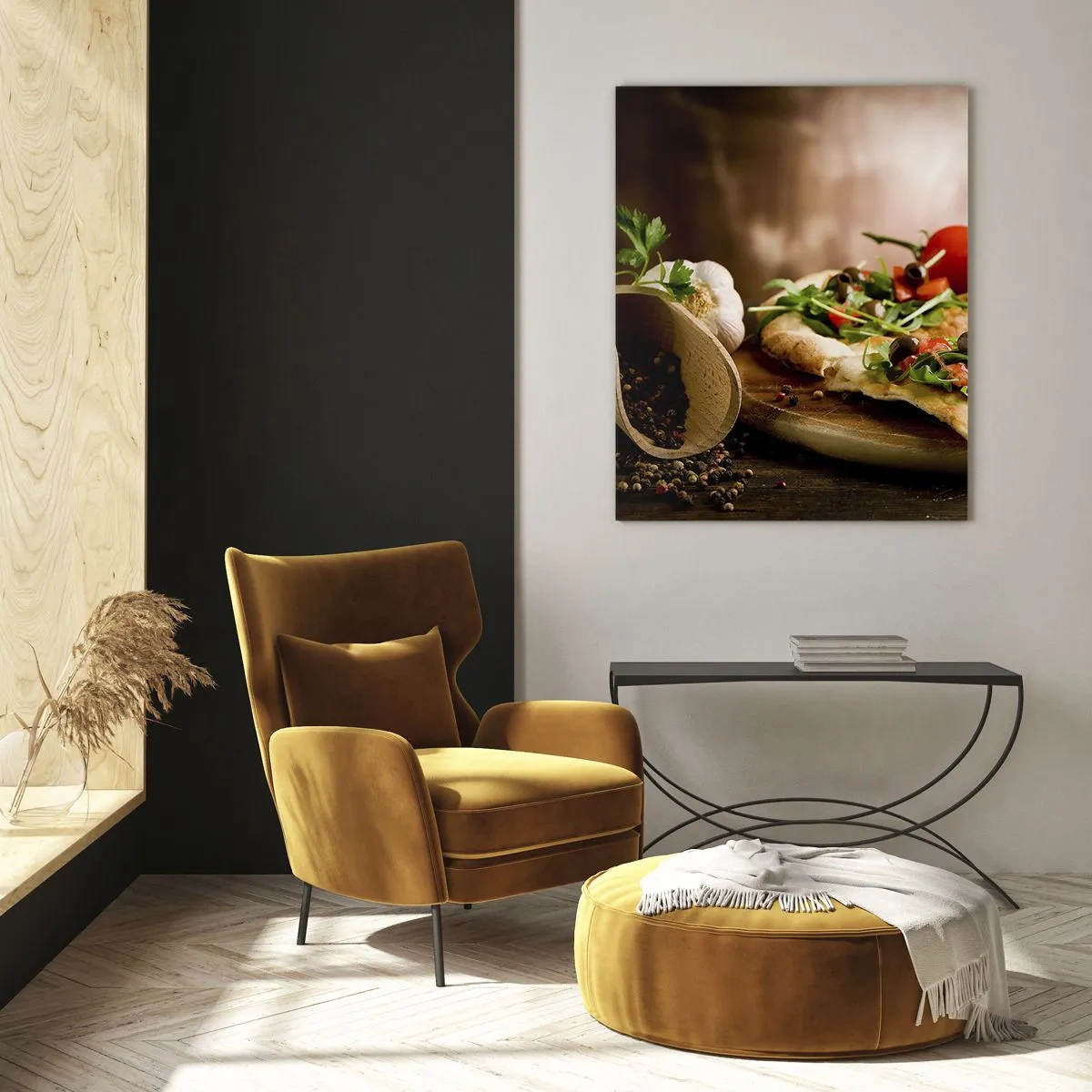 Obraz na skle - Přímo z pece a ze zahrady - 50x70 cm