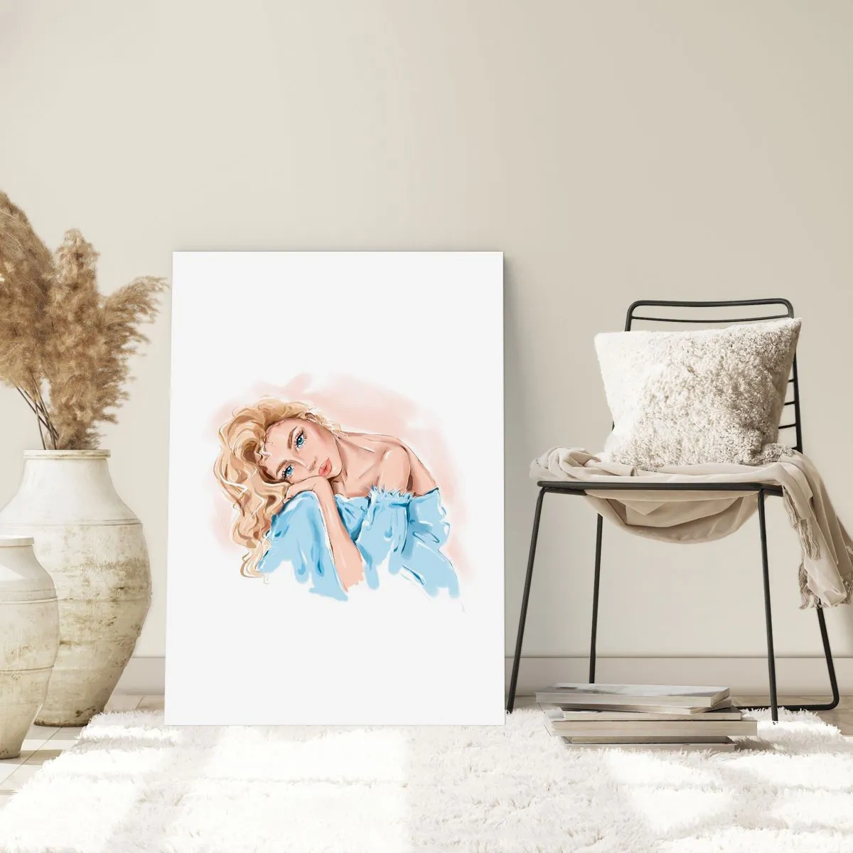 Plakát - Zasněná v modré - 50x70 cm