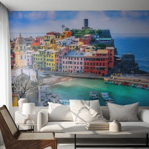 Fototapeta Samolepicí Deluxe Sticker - Středomořské kouzelné městečko - Ligurie, Město, Itálie - 400x280 cm