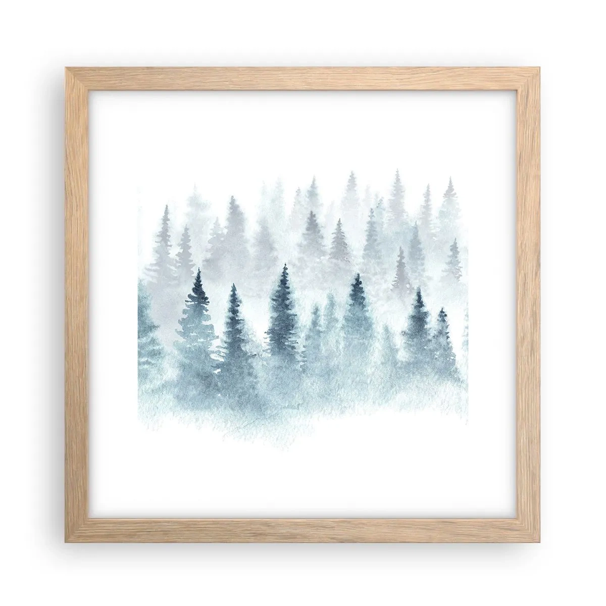 Plakát v rámu světlý dub - Zahalené mlhou - 30x30 cm