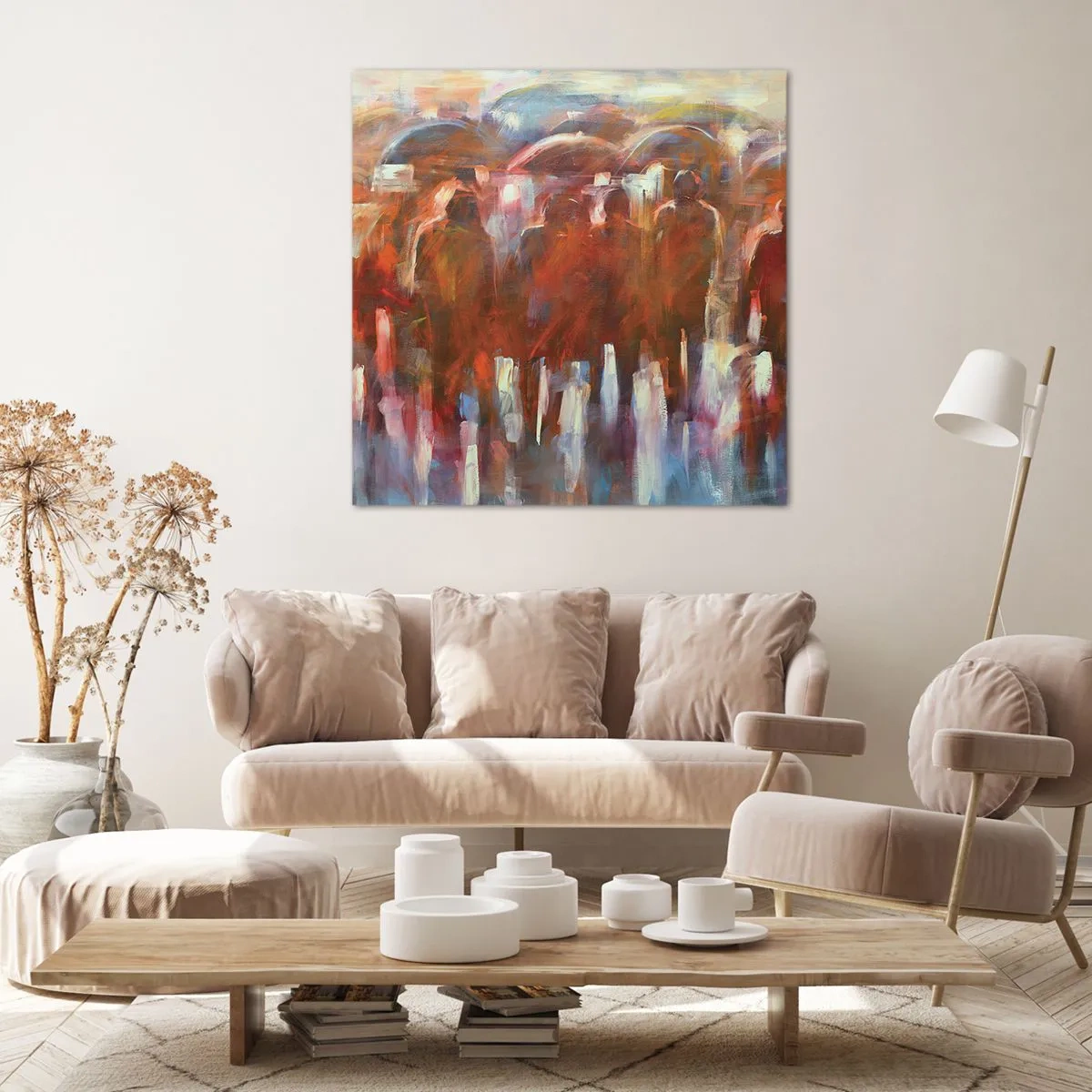 Obraz na plátně - Rovnocenní v dešti a mlze - 60x60 cm