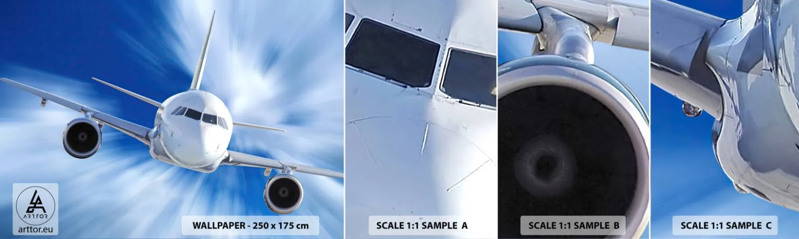 Fototapeta Vzorek Standard Eco - Rychlejší než vítr na obloze - Letadlo, Letadlo, Cestování - 100x30 cm