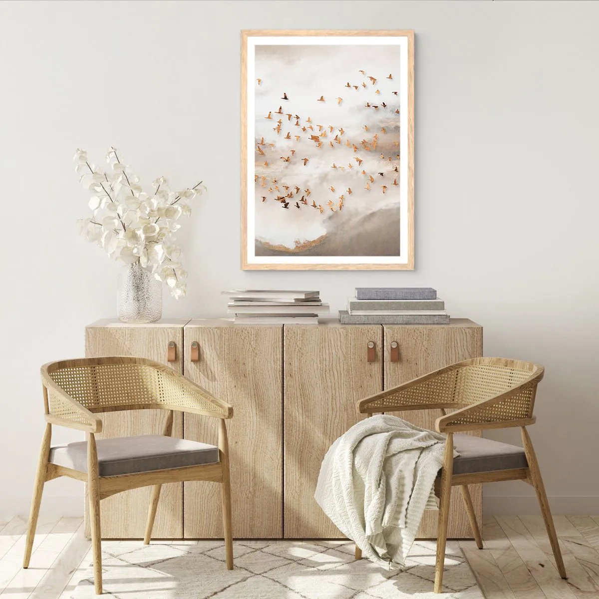 Plakát v rámu světlý dub - Je čas… - 70x100 cm