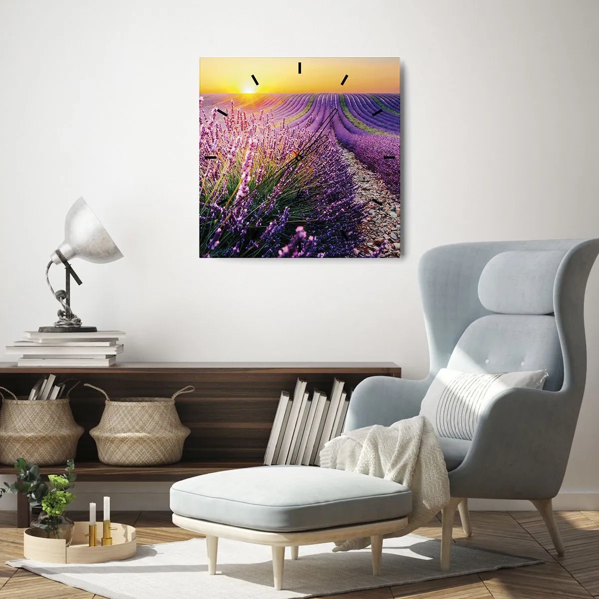 Nástěnné hodiny - Voňavý lán - 30x30 cm