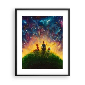 Plakát v černém rámu - Láska a přátelství - celý svět - 40x50 cm