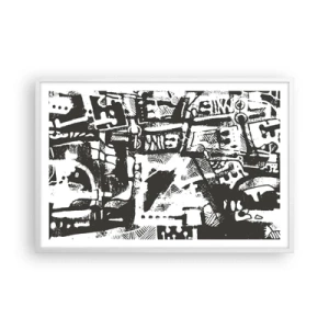 Plakát v bílém rámu - Pořádek nebo chaos? - 91x61 cm