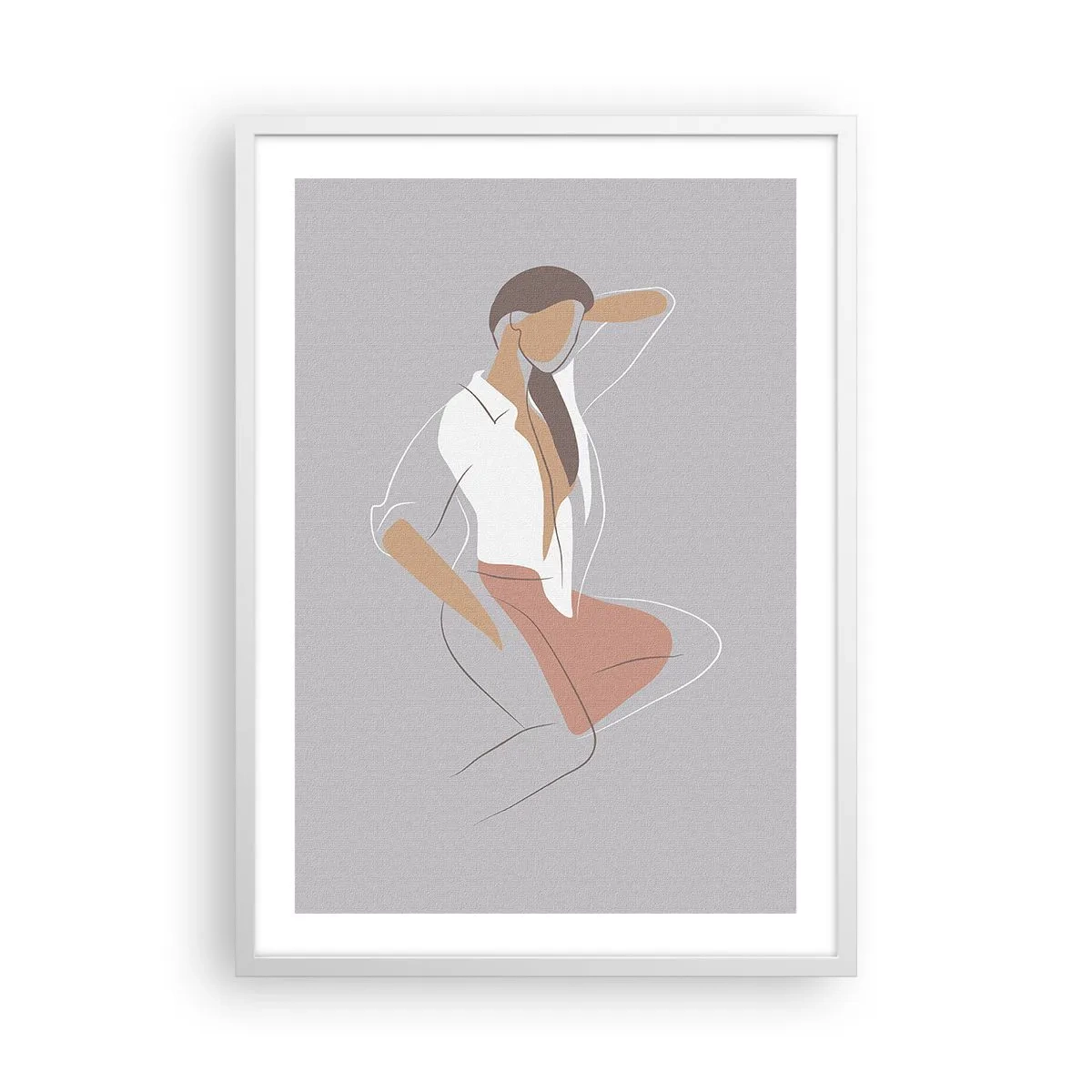 Plakát v bílém rámu - Obrys půvabu - 50x70 cm