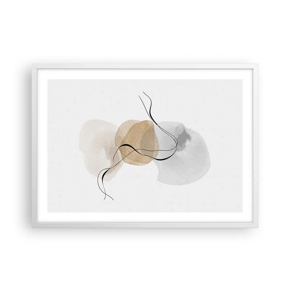 Plakát v bílém rámu - Vzdušné korálky - 70x50 cm