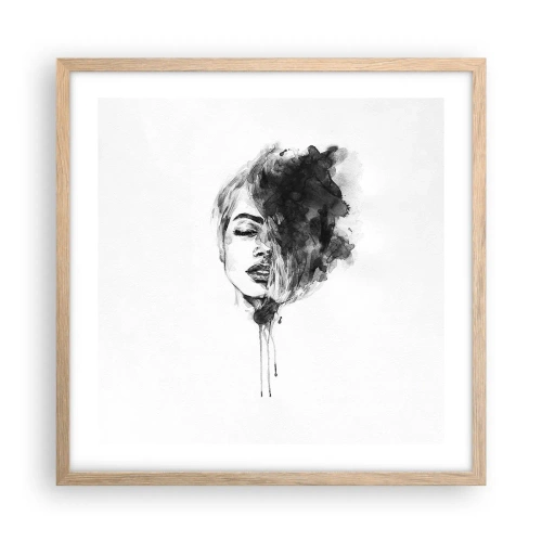 Plakát v rámu světlý dub - O čem sní dívka - 50x50 cm