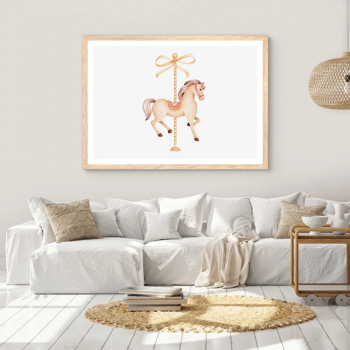 Plakát v rámu světlý dub - Elegantním klusem - 50x40 cm