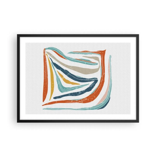 Plakát v černém rámu - Přátelsky usměvavá abstrakce - 70x50 cm
