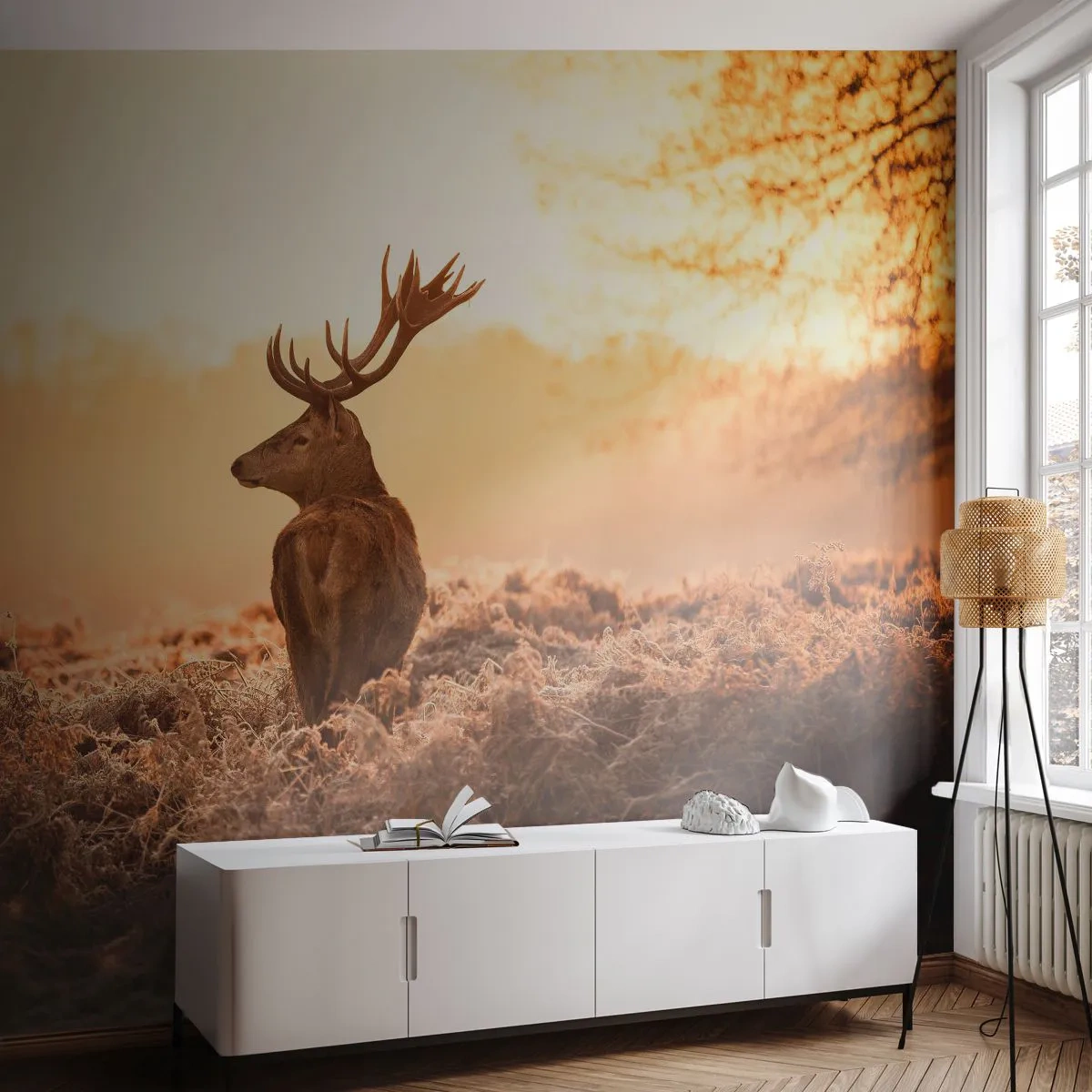 Fototapeta Samolepicí Deluxe Sticker - Pán na panství - Krajina, Jelen, Zvířata - 250x175 cm