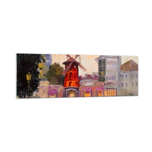 Obraz na skle - Pařížské ikony – Moulin Rouge - 160x50 cm