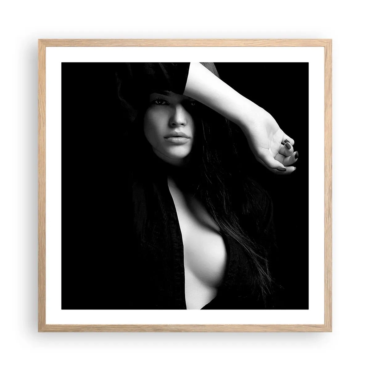 Plakát v rámu světlý dub - Škola svádění - 60x60 cm