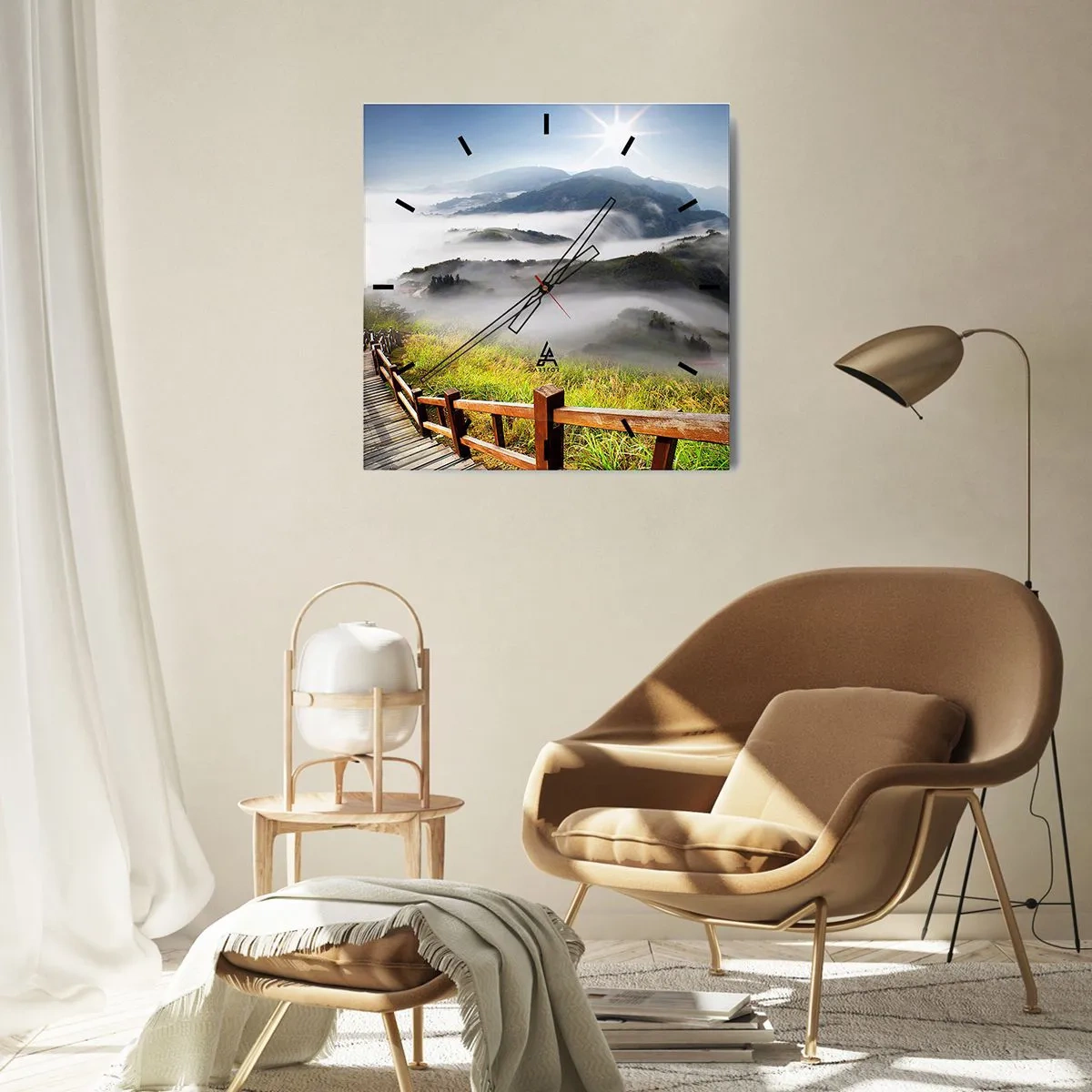 Nástěnné hodiny - Utkané ze záře a mlhy - 40x40 cm