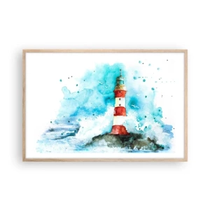 Plakát v rámu světlý dub - Jednota živlů - 91x61 cm