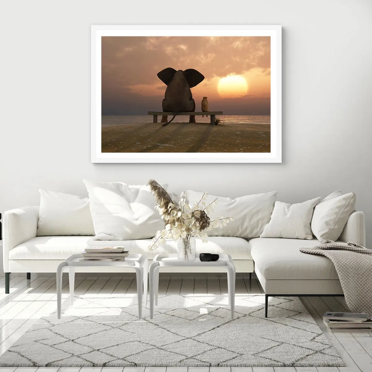 Plakát v bílém rámu - Je skvělé spolu mlčet - 50x40 cm