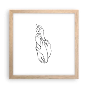 Plakát v rámu světlý dub - Dobrý dotek - 30x30 cm