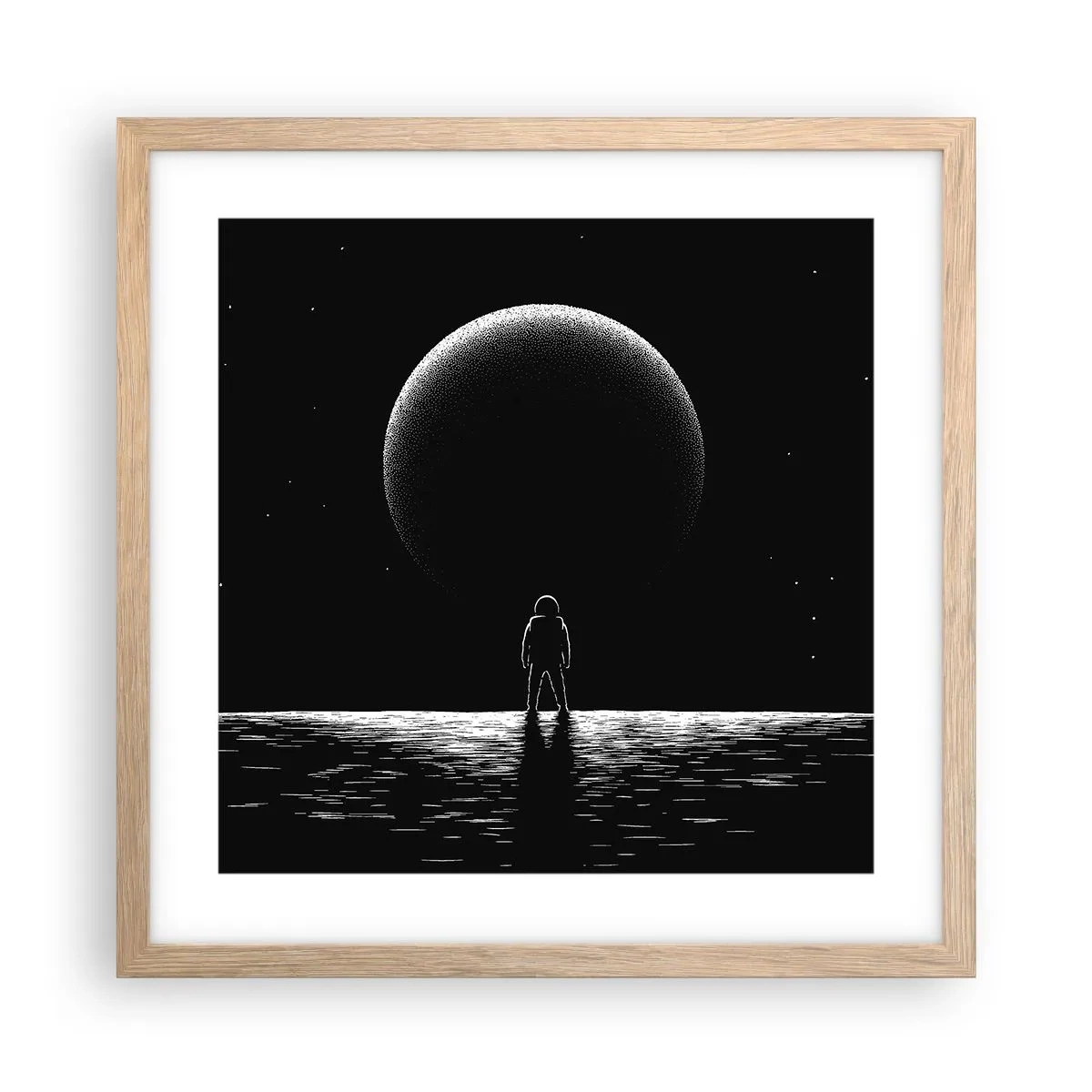 Plakát v rámu světlý dub - Tváři v tvář - 40x40 cm