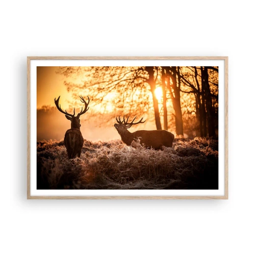 Plakát v rámu světlý dub - Sen myslivce - 100x70 cm