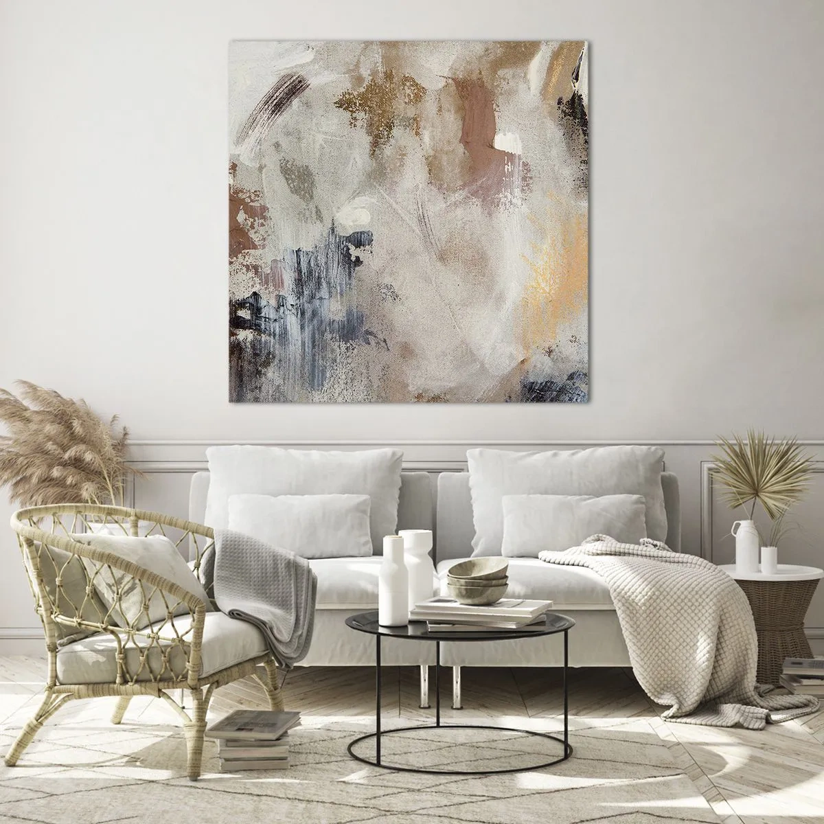 Obraz na skle - Mlhavá abstrakce - 70x70 cm