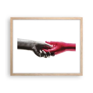 Plakát v rámu světlý dub - Spolu i když jsme odlišní - 50x40 cm