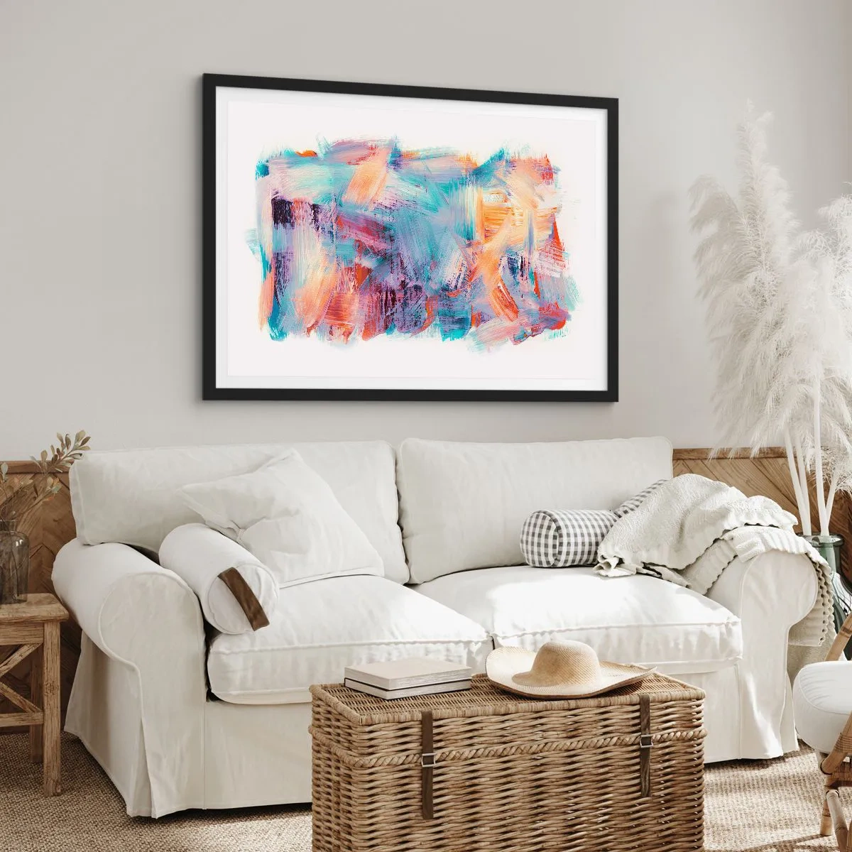 Plakát v černém rámu - Barevný nepořádek - 91x61 cm