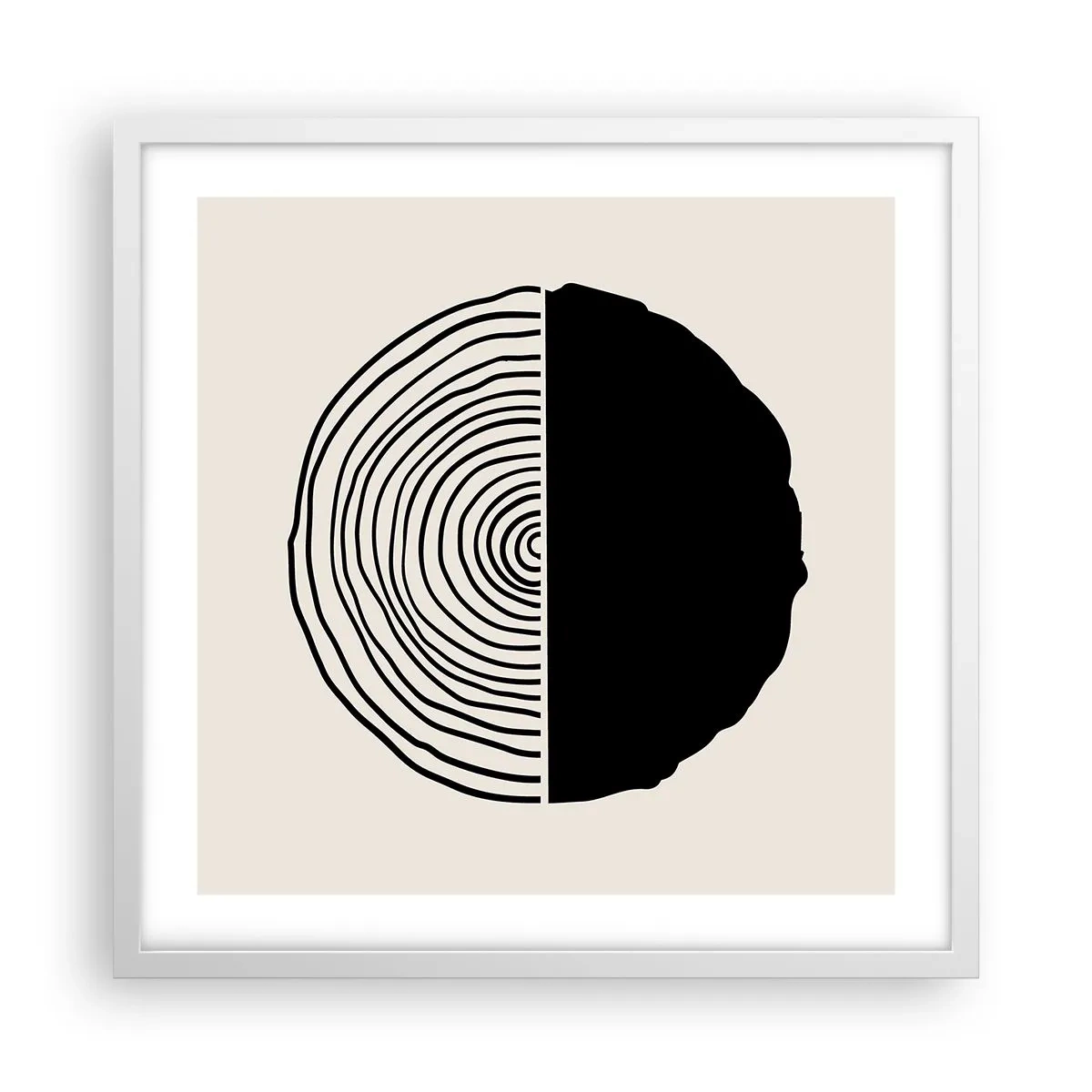 Plakát v bílém rámu - Půl na půl - 50x50 cm