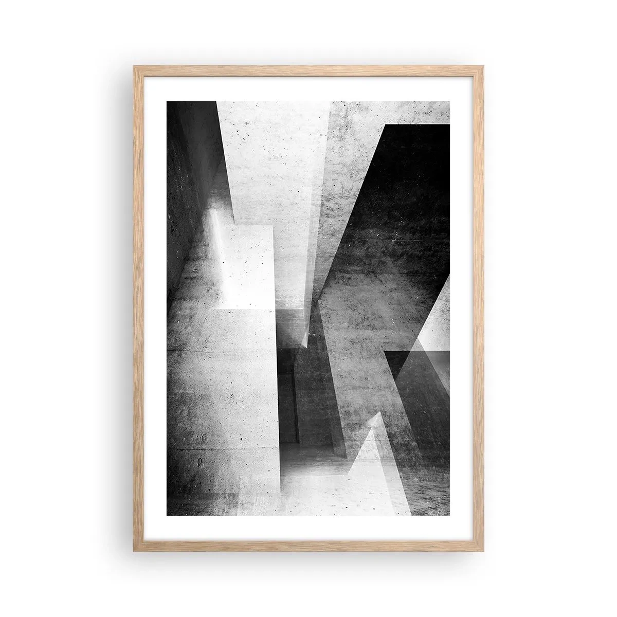Plakát v rámu světlý dub - Struktura prostoru - 50x70 cm