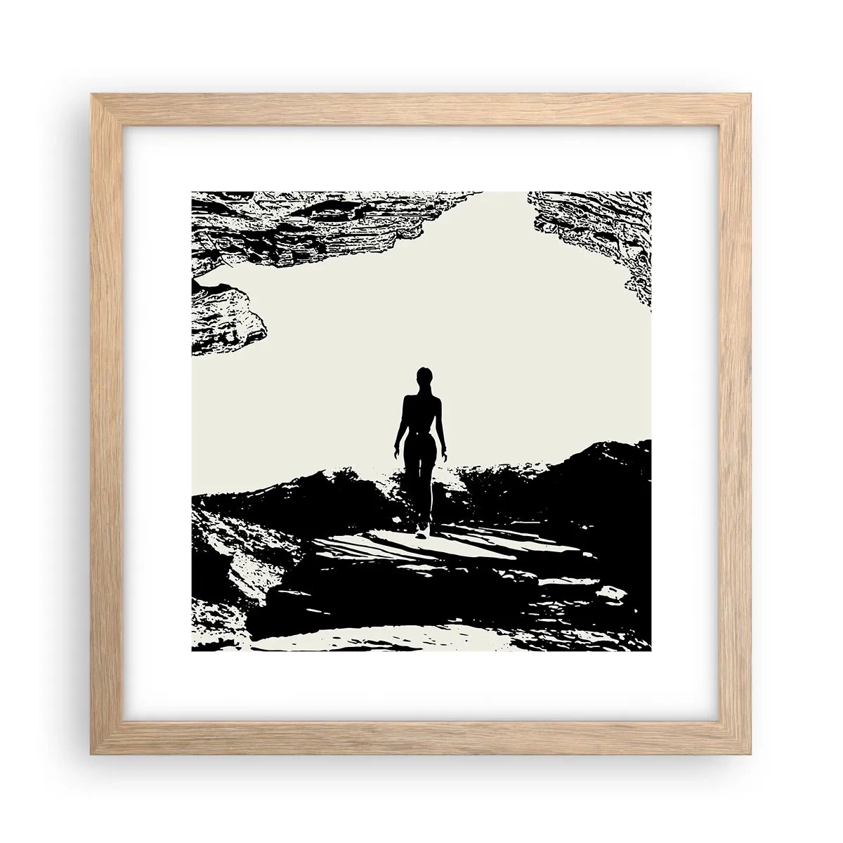 Plakát v rámu světlý dub - Nový pohled - 30x30 cm